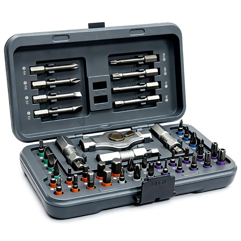 Manual Screwdriver Head Set with Storage Case, Reversible Handle and Magnetic Tip Support for Home Maintenance