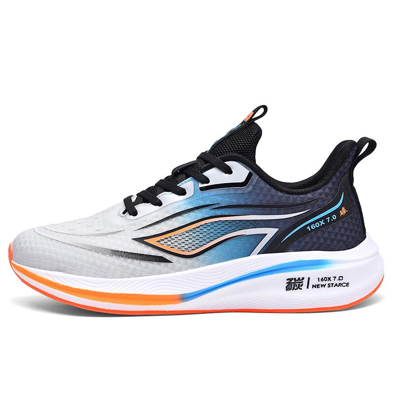 Running Shoes Men Comfortable Soft Lace-Up Sports Shoes Men Thick-Soled Lightweight Breathable Anti-Slip Mesh Casual Shoes Men