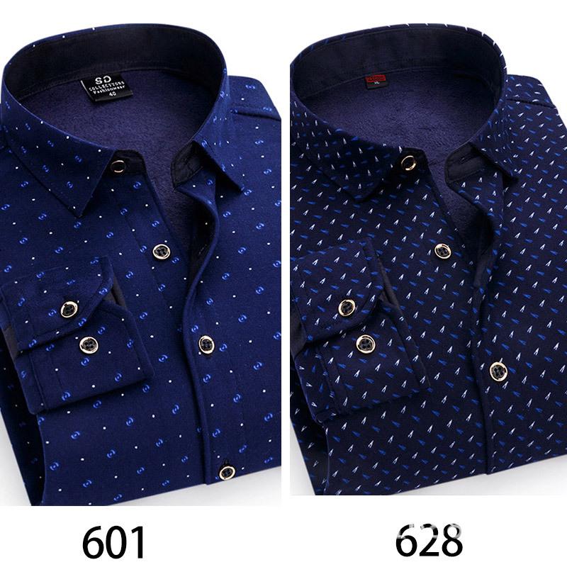 2024 Herren Kariertes Langarm Dickes Warmes Hemd für Herbst und Winter