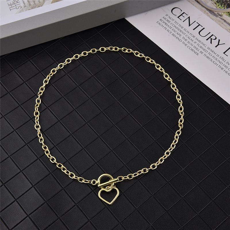 Punk Retro Heart Pendant Choker Collar Hip Hop Chunky Thick Chain Necklace Women Jewelry Gift