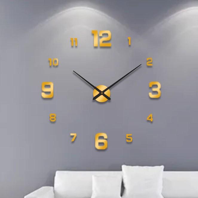 Small Home Living Room Wall Clock, Digital Clock, Acrylic Clock, European-style Wall Sticker Decorative Clock, Creative Home