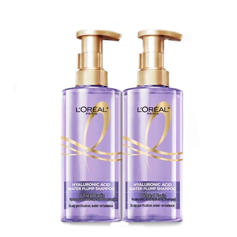 L'Oreal Hyaluronic Acid Purple Ampoule Volumizing Hydrating Shampoo Twin Pack