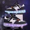 Kid's Luminous  Sneakers Sneakers Led Light Shoes Children's Kids Boys Girls USB Charging Glowing Wheels Parkour Roller Skate Shoes