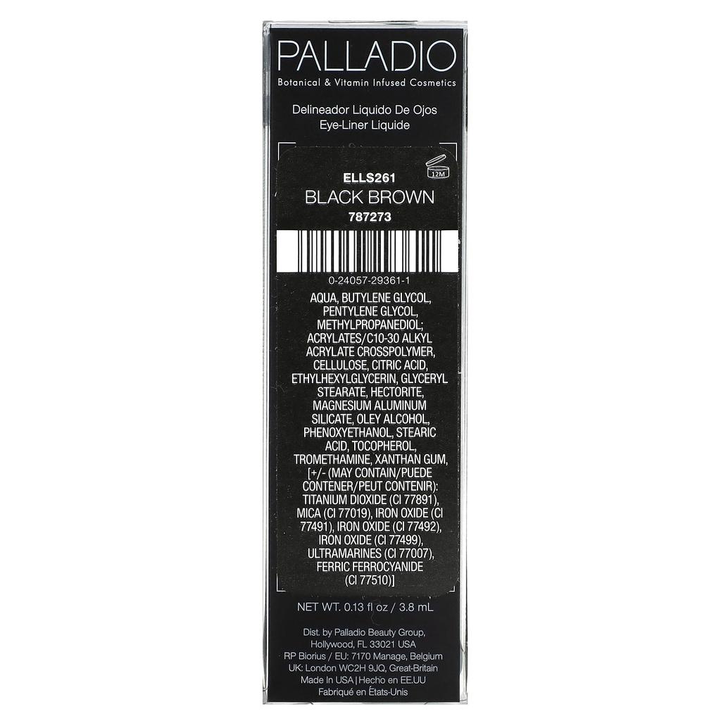 Liquid Eyeliner, Black Brown Ells261, 0.13 Fl Oz (3.8 Ml)