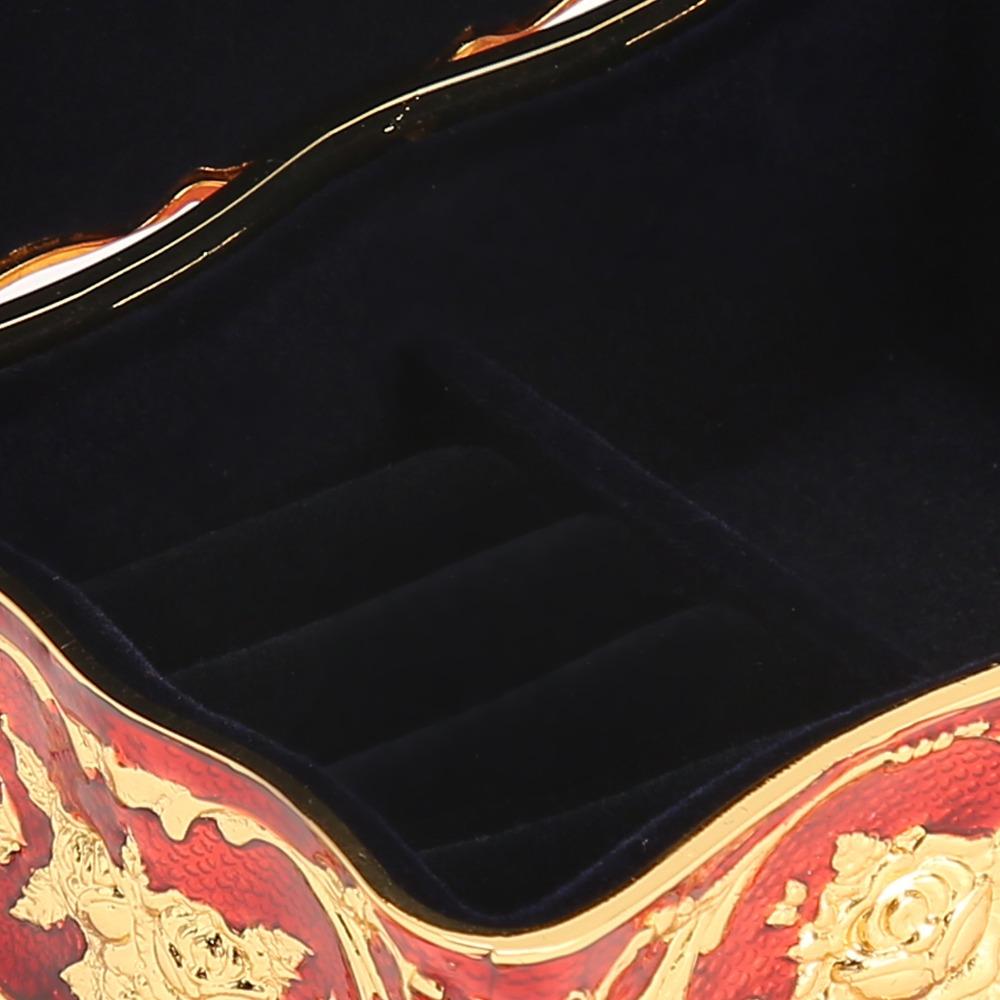 Metal Enamel Jewelry Box Rectangular Jewelry Organizer Trinket Box  Gemstone Storage Tray