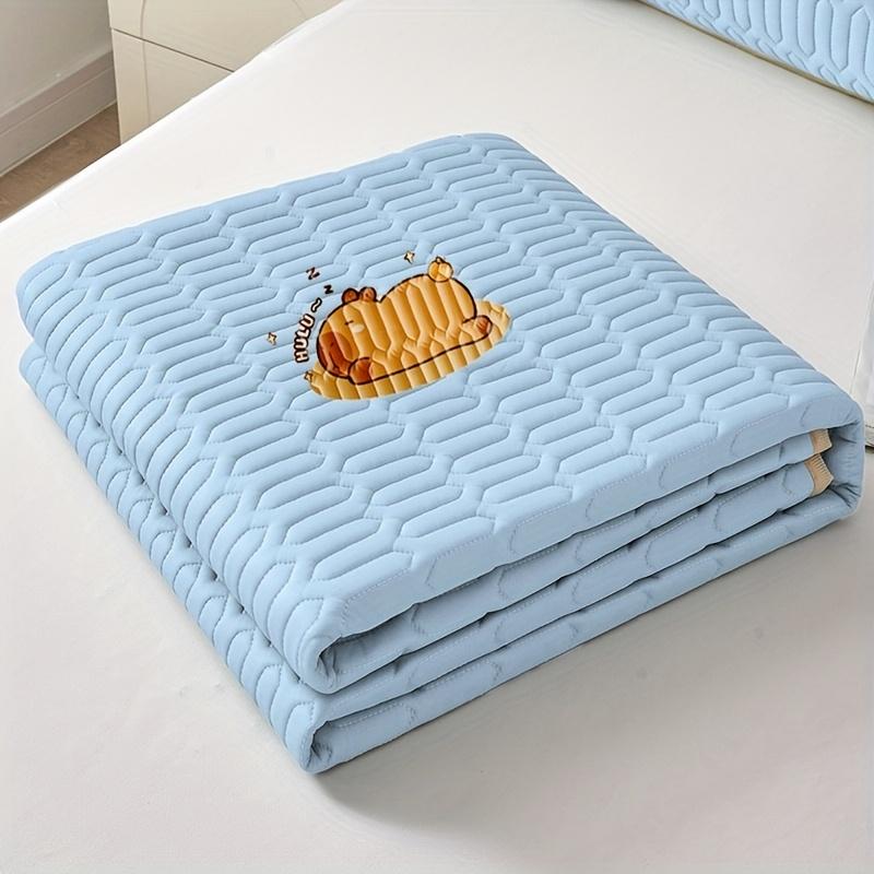 Cool Feeling Ice Fabric Bed Linen Single Summer Cold Bed Pad Washable Cartoon Mattresses  Elastic Band Four Corners Bedspreads