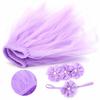 Newborn Skirt Headband Wrapped Chest Set Newborn Photography Skirt Dress PropLight Purple 100 Days Baby