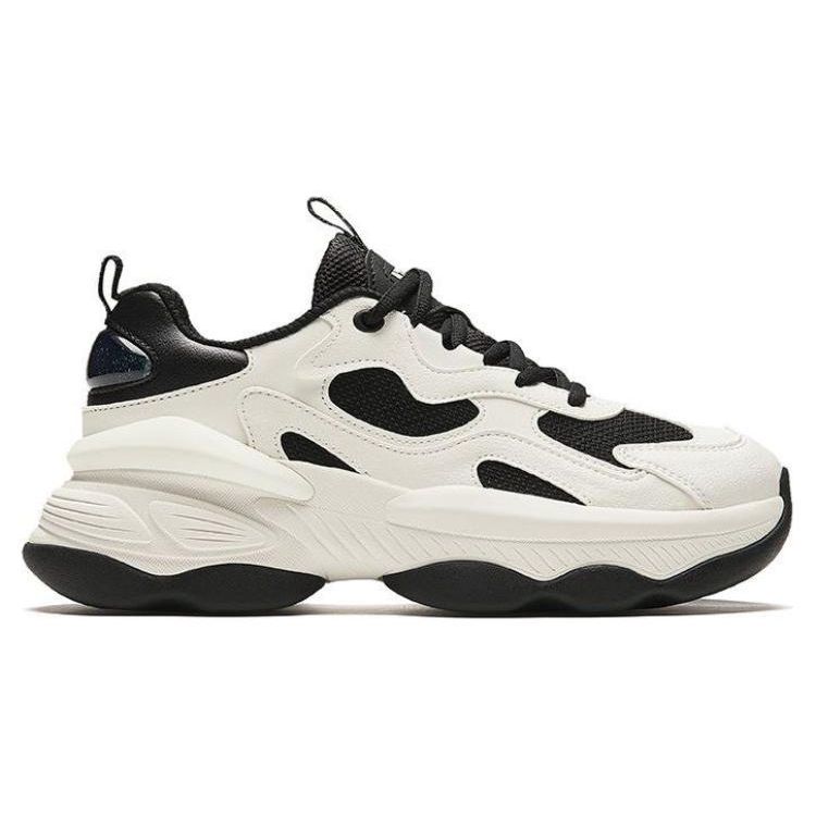 Anta Mutter Sko Slitesterk Pustende Lav Topp Fritidssko Dame sneaker Svart Hvit 122418885-2