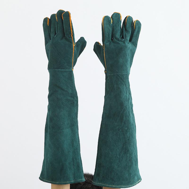 1 Pair 45/60CM Welding Gloves Cowhide Leather Welding Gloves Thickened Welder Gloves Labor Safety Protection Gloves