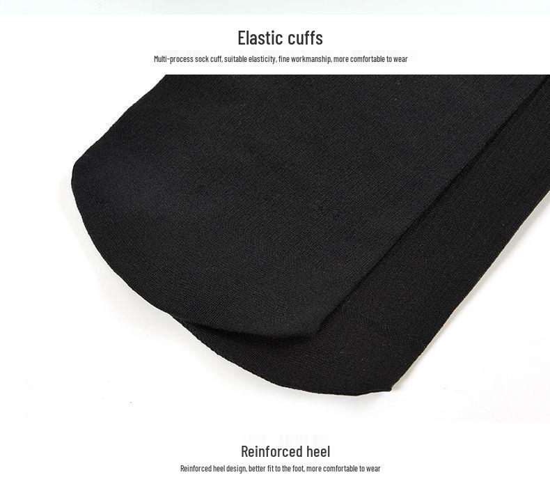 Langsha Men's Ultra-Thin Ice Silk Mid-Calf Socks - Breathable Black Summer Silk Stockings
