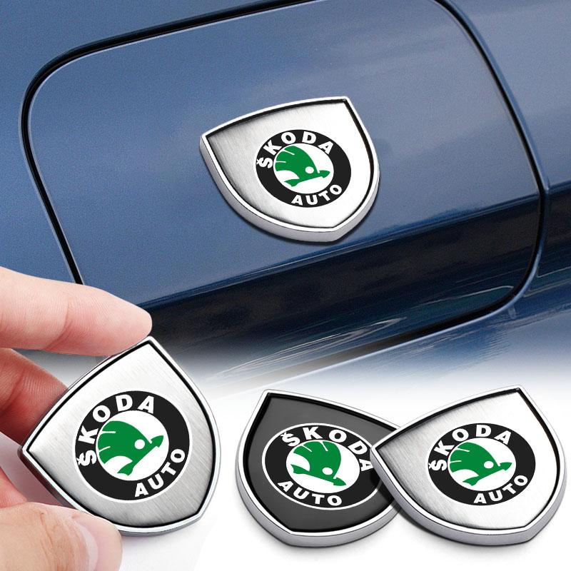 1Pcs 3D Metal Auto Door Shield Emblem Car Body Badge Sticker Styling For Skoda Octavia MK2 MK3 2 3 A7 Fabia Karoq Kodiaq Superb Rapid Kamiq