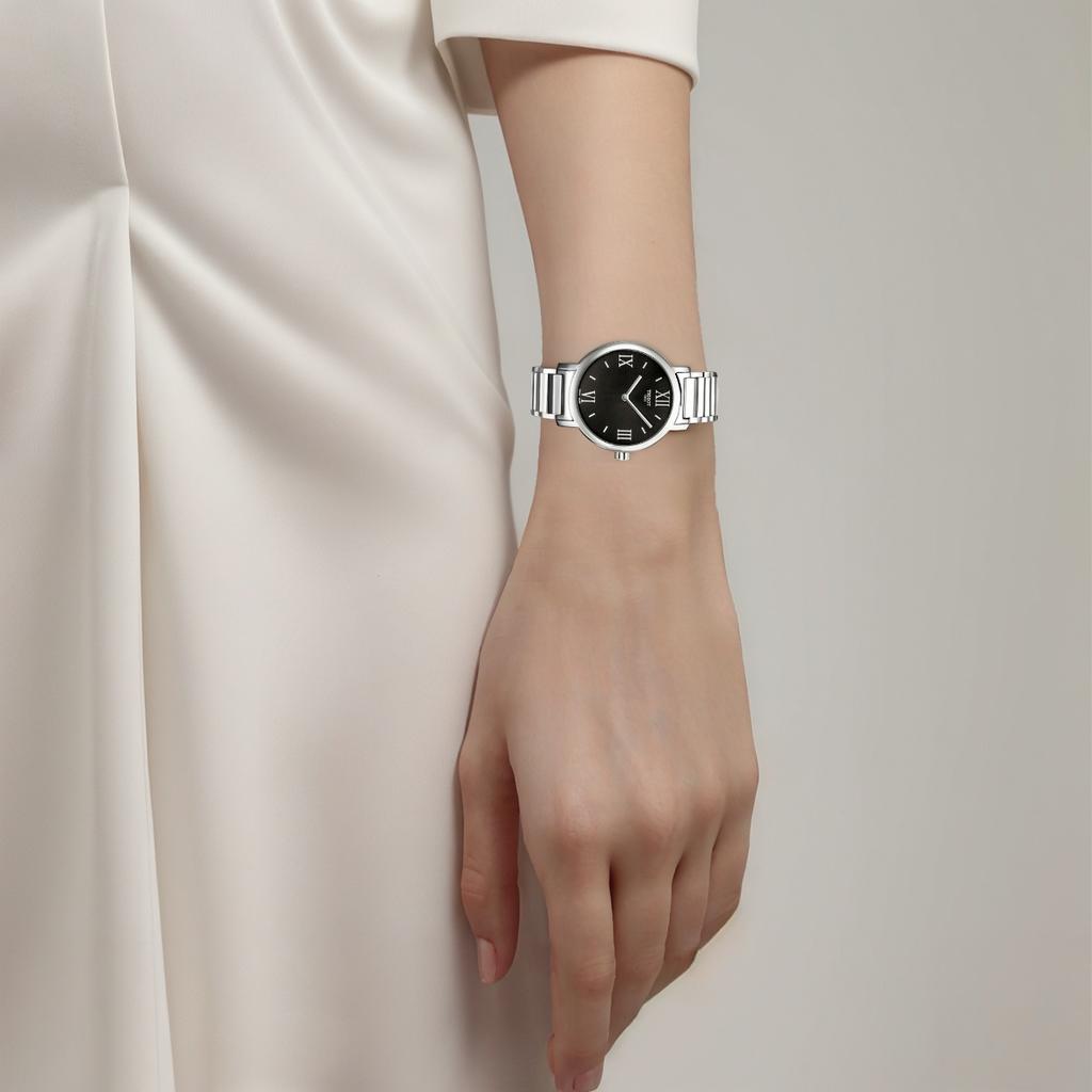 TISSOT Quartz Movement Women's Watch 34mm Black Dial Stainless Steel Case Stainless Steel Watchband T034.209.11.053.00