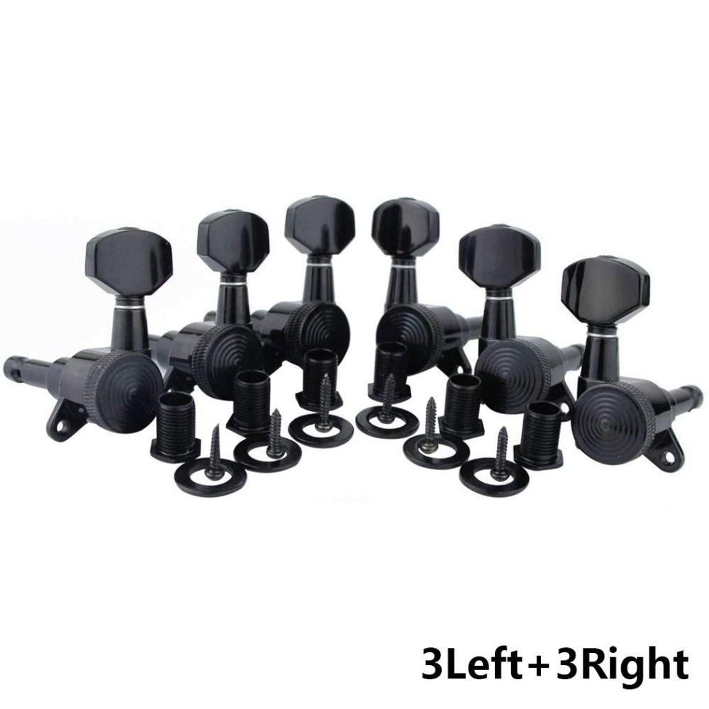 

6 ШТ./Набор Хромированные Колковые Механизмы для Гитары с Блокировкой Серебристые/Золотистые/Черные Колки для Настройки Струн Black-3L 3R