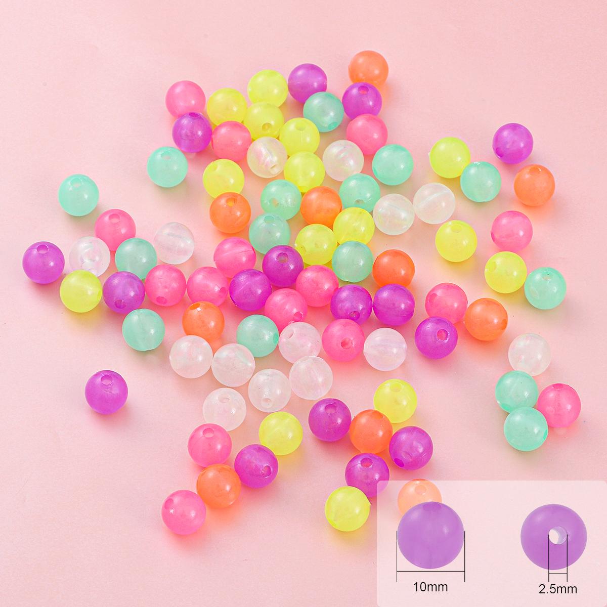 

Акриловые светящиеся звезды сердце овальные круглые бусины для изготовления ювелирных изделий своими руками браслет ожерелье 10mm 64pcs