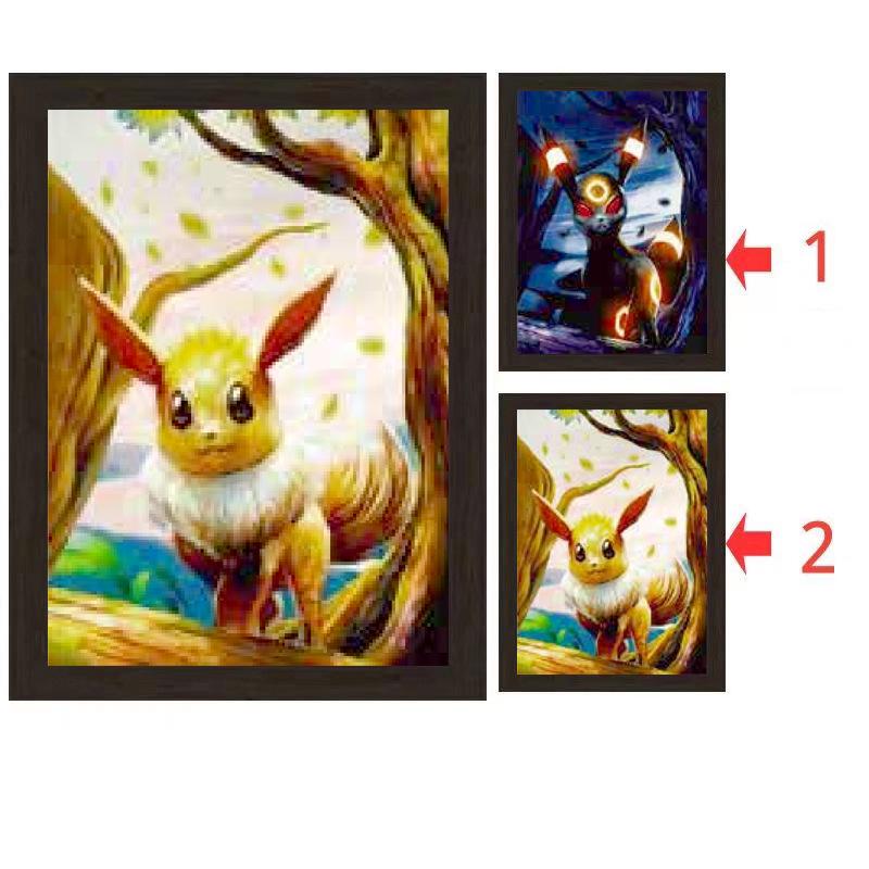 Hello Kitty & One Piece 3D Lentikulärt Pokemon-affisch