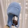 Winter Warm Knit Scarf Hat With Ear Flaps For Women