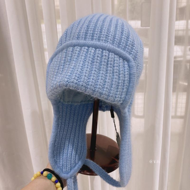 Winter Warm Knit Scarf Hat With Ear Flaps For Women