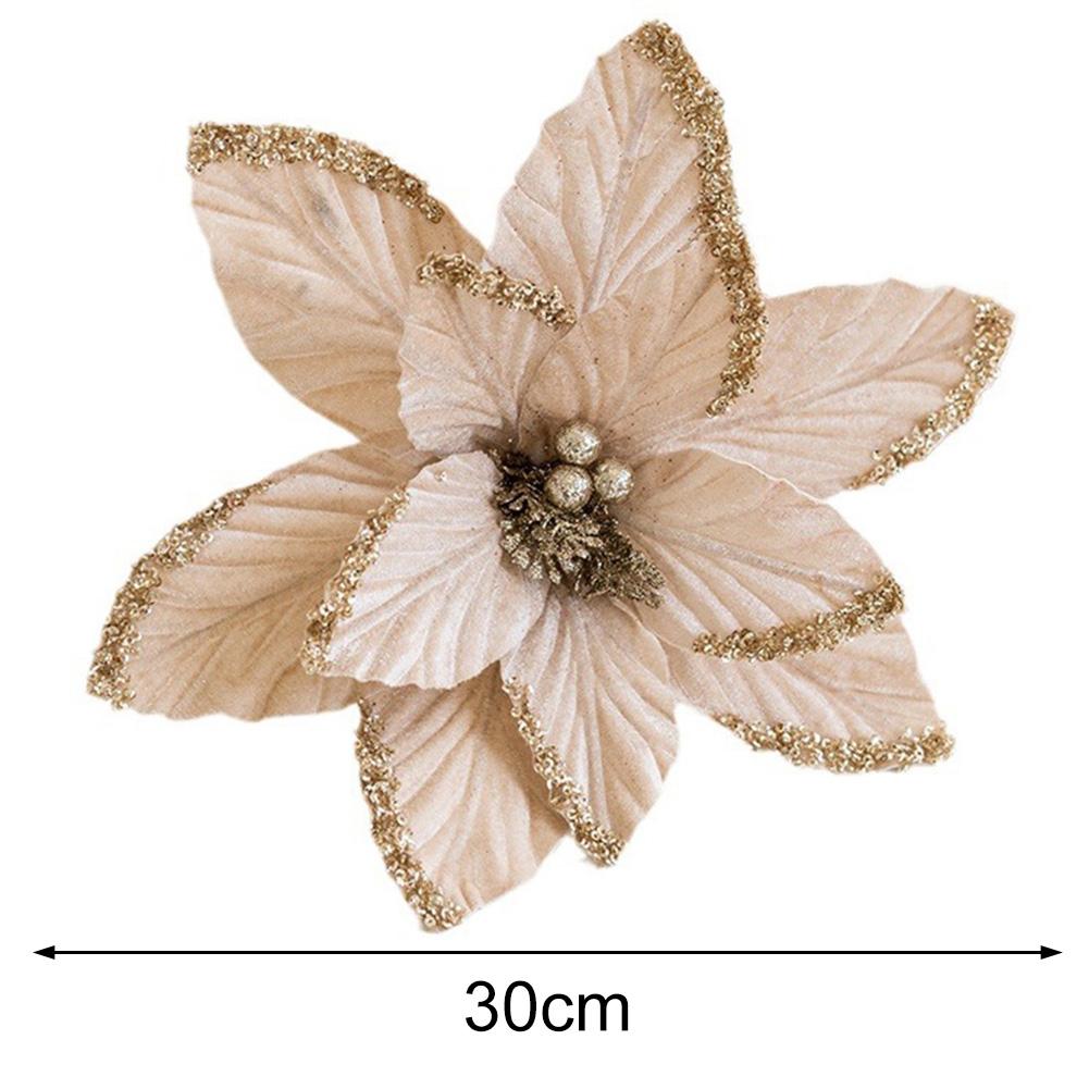 Radiant 30cm Handmade Glittering Flower for Holiday Settings