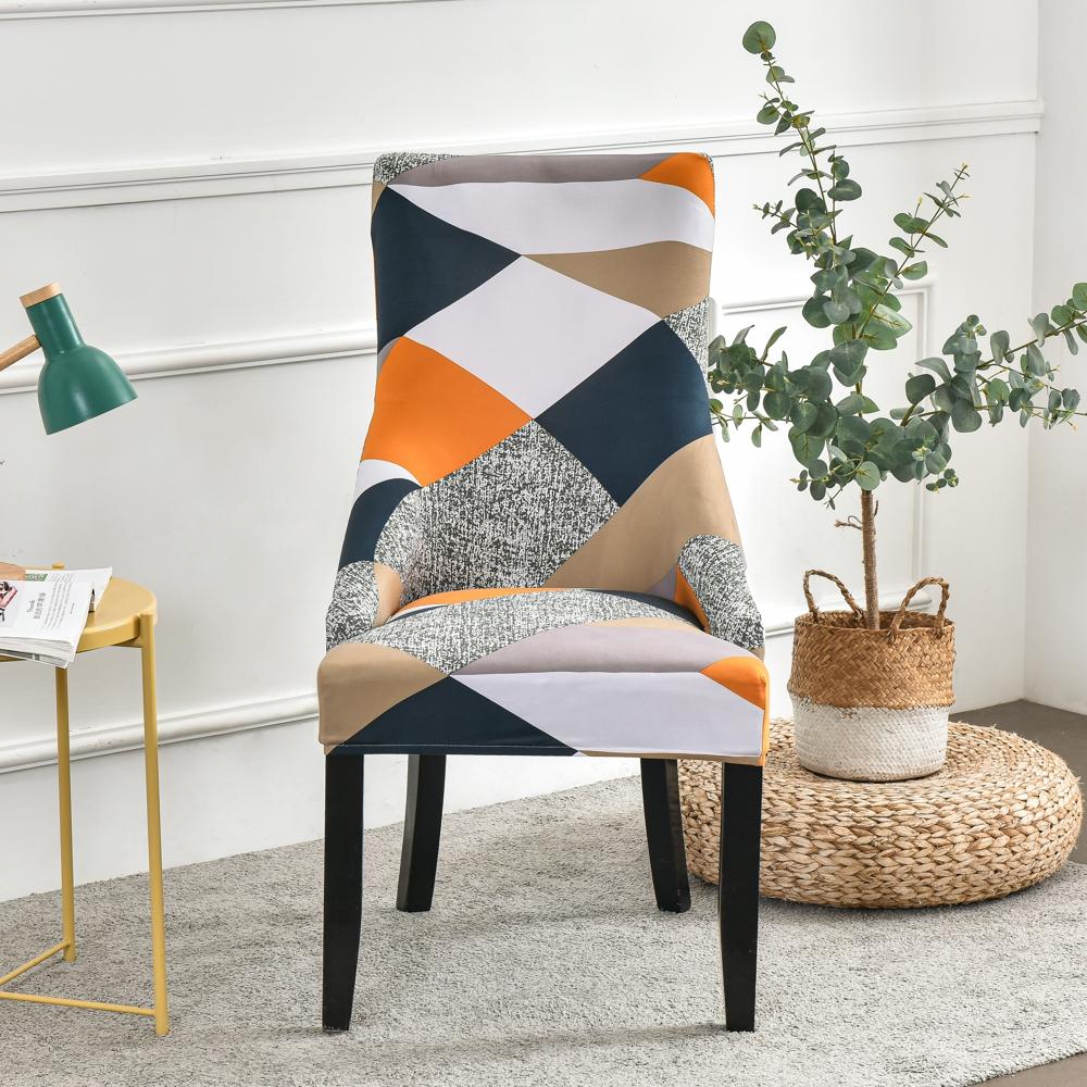 

Чехол на кресло для столовой с принтом, эластичный чехол для кресла, чехол с боковой спинкой, чехол для стула для банкета, домашний декор