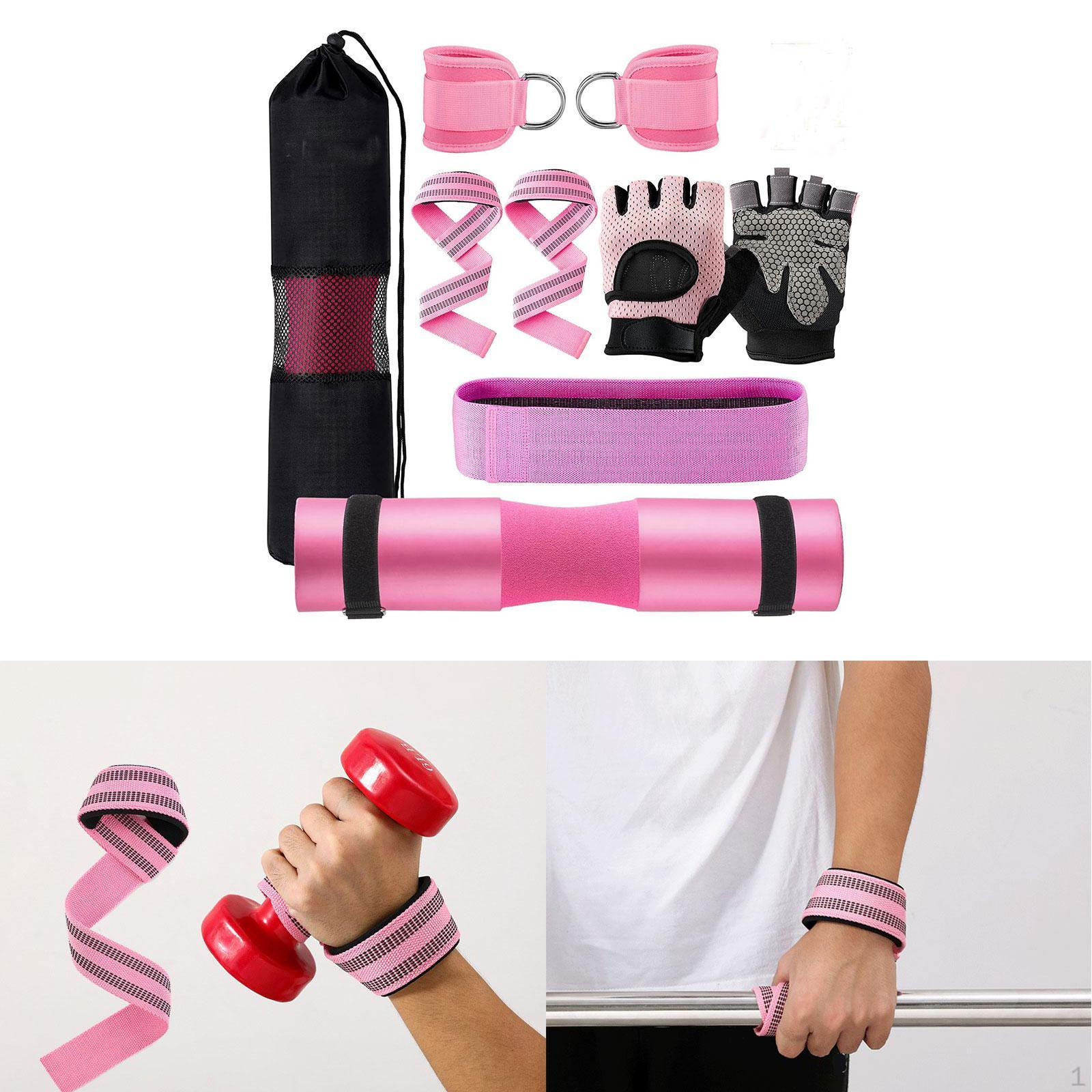 

Набор подушечек для штанги для защиты приседаний, плеч и шеи, толстая пена, фитнес-аксессуар с розовый