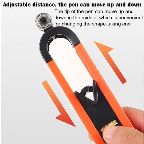 Contour Gauge, CTRICALVER Profile Scribing Ruler, Adjustable Locking Contour Gauge for Accurate Woodworking Measuring, Floor/Carpet/Tile Laying (Orang