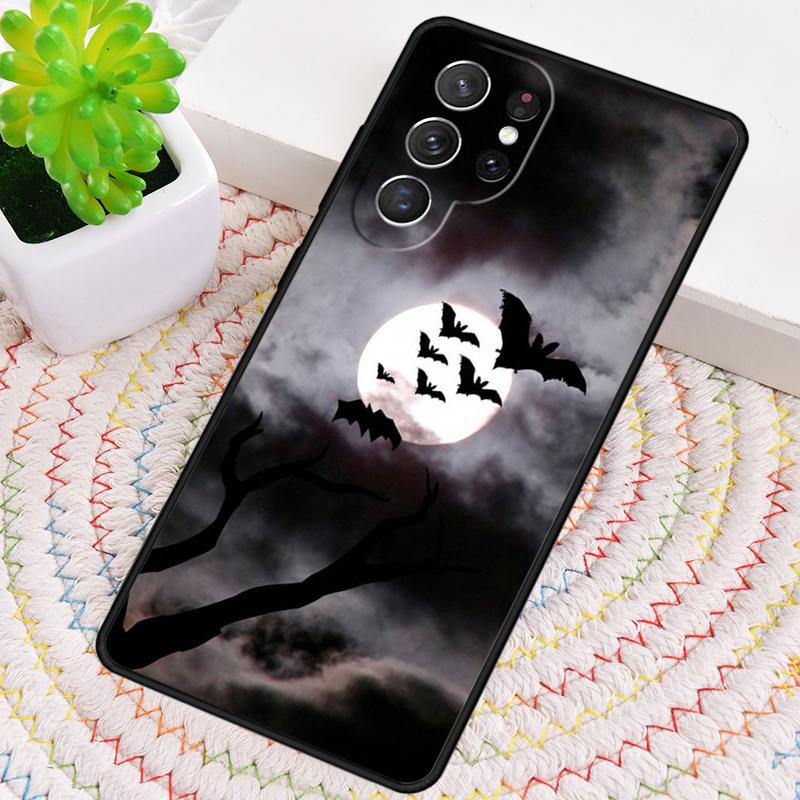 Vampire Bats Full Moon Halloween Soft Phone Case For Samsung Galaxy Note 10 Pro S26 S25 S24 S23 S22 Ultra Plus S21 FE S20 Cover