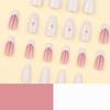 Prosty francuski biały brzeg noszony paznokieć 3D kwiatowy manicure sztuczny paznokieć krótki migdałowy paznokieć noszony kawałek paznokcia