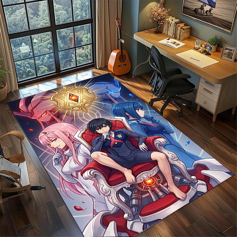 Washable Floor Mat DARLING in the FRANXX Large Area Rug Non Slip Carpet Gamer Room Decor—kwq14