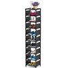 Tier 10 Shoe Rack Metal Narrow Shoe Storage Space Saving Simple Cabinet Hallway