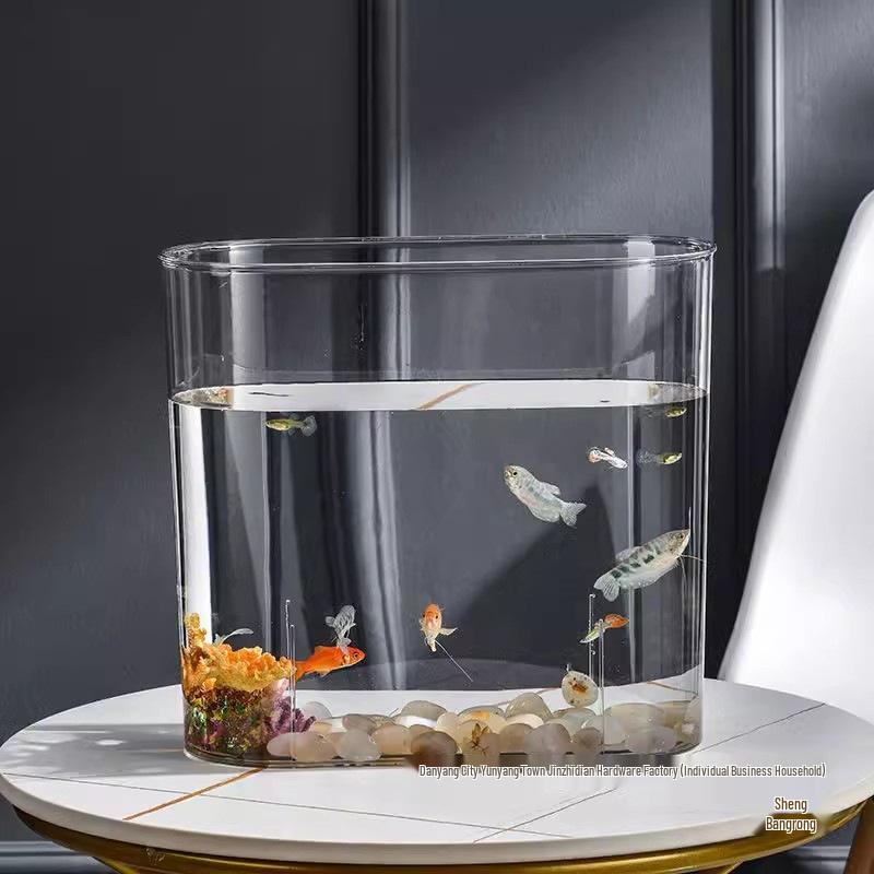 Acrylic Transparent Fish & Flower Arrangement Tank