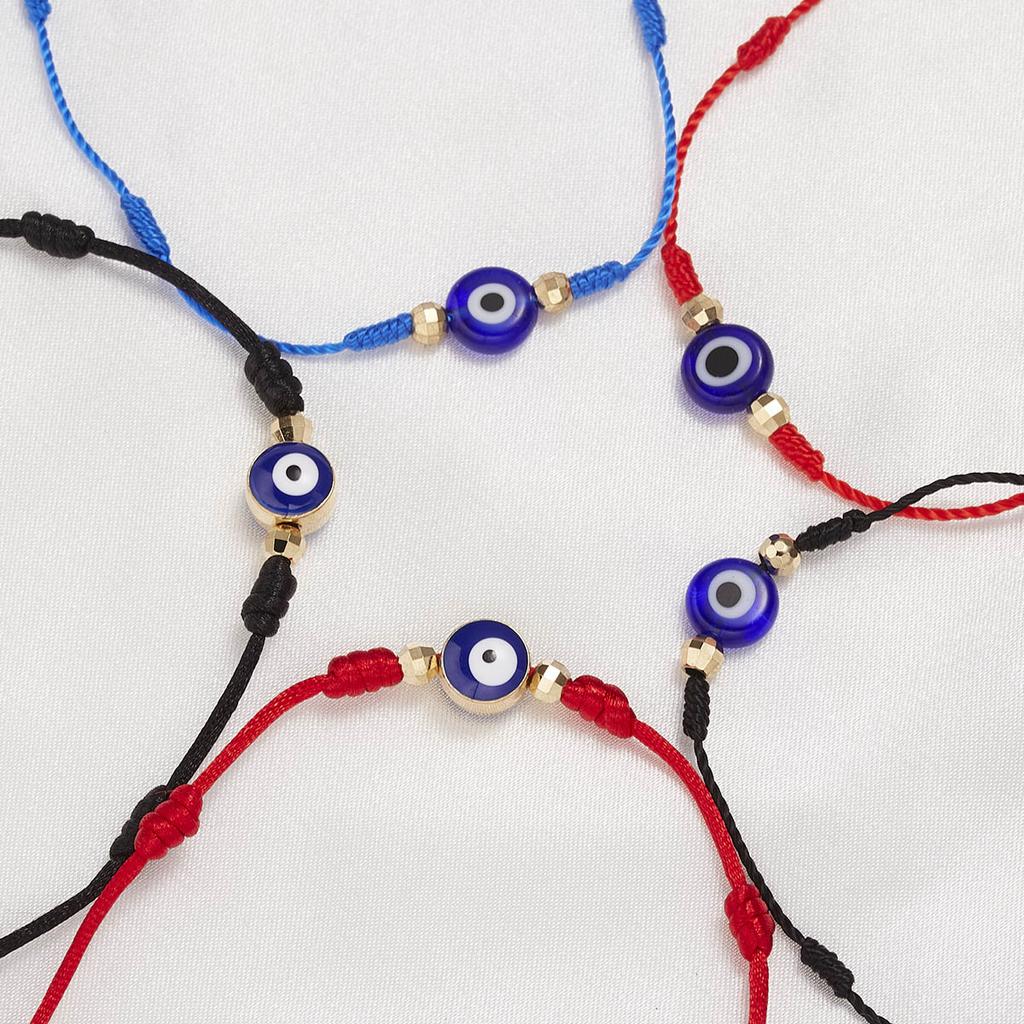 6Pcs/Set Handmade Turkish Lucky Evil Eye Bracelets For Women Men Blue Eyes Braided Red Rope Lucky Bracelet Friendship Jewelry