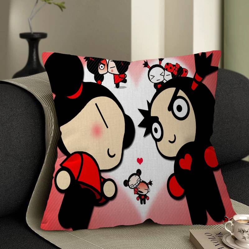 Cute Cartoon Pucca Garu Pillow Anime Pillow Sofa Bed Head Pillow Cover Cushion Cover 45x45 cm Fashion