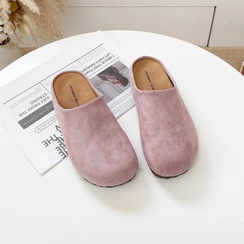 

Корейская французская ретро верхняя одежда Boken обувь тапочки одна педаль универсальная повседневная полу-шлепанцы ранняя весна новая сумка голова шлепанцы женские 40 розовый