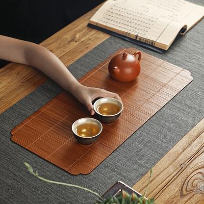 Multicolor Bamboo Tea Mat Heat Insulation Multi-shape Tea Ceremony Accessories Anti Scalding Zen Tea Mat Tea Ceremony Supplies