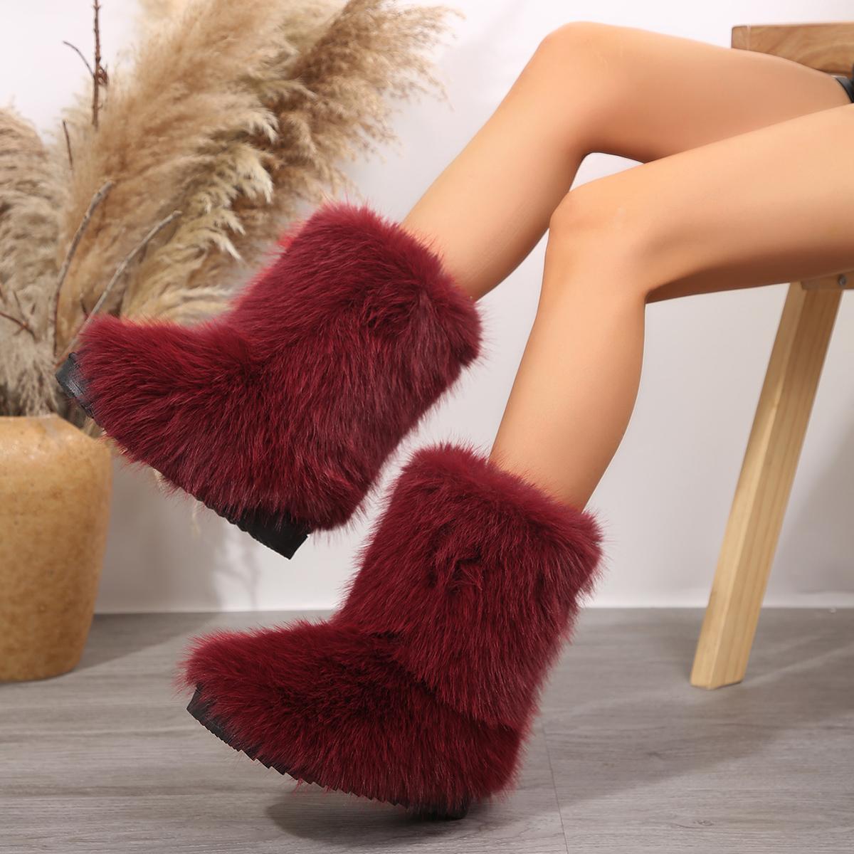 

мода 2024 зима новые женские короткие сапоги зимняя мода тренд удобные замшевые сапоги 42 вино красного