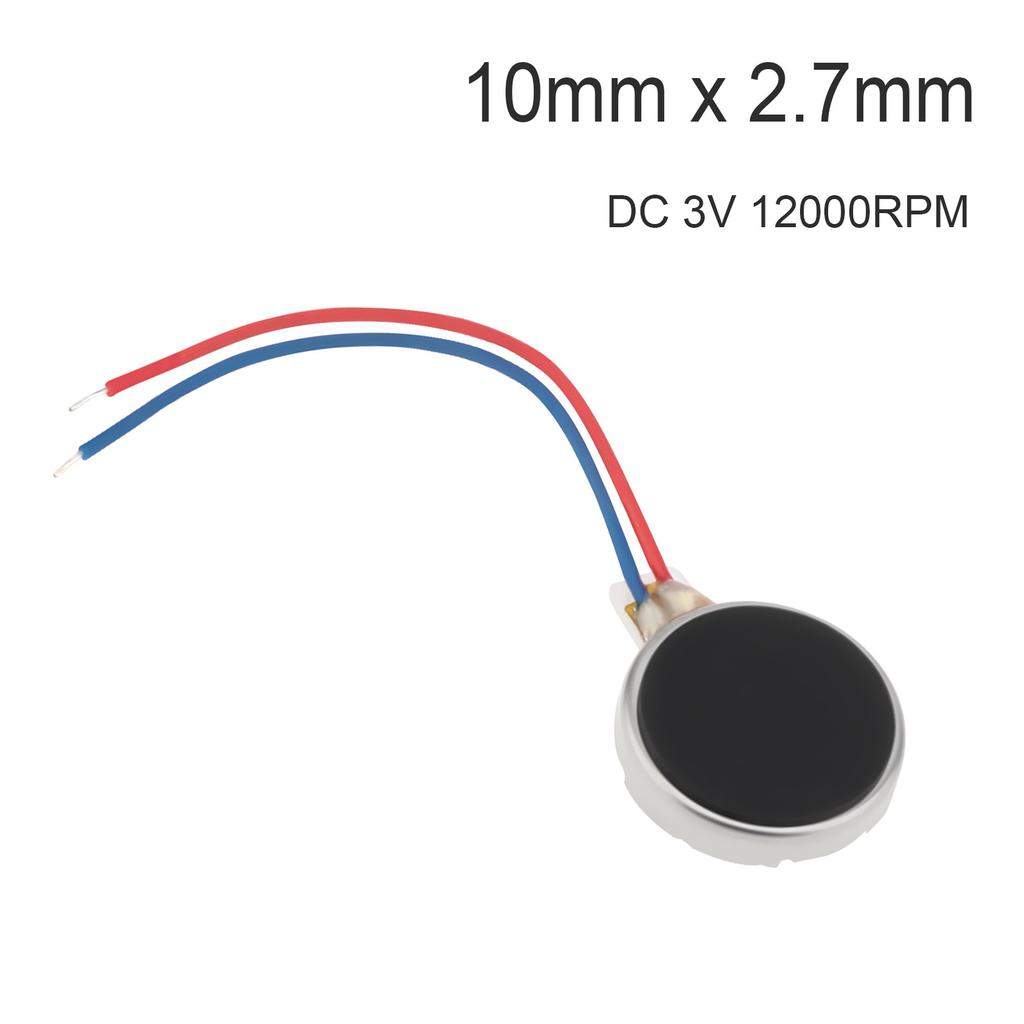10mmx2.7mm Mini Vibration Motor DC3V 12000RPM Flat Coin Button Micro Vibration DC Motor For Projects Electronic Device Repair / Single Board Computers