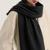 Wool Women Scarves Knitted Winter Warm Cashmere Shawl Unisex Thickened Shawl Fashion Female Solid Color Women Man Scarf