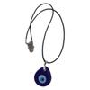 Evil Eye & Palm Glass Pendant Necklace with Wax Rope