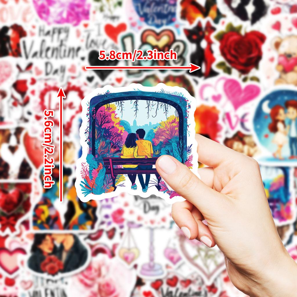 50 PCS LOVE Couple Stickers - Romantic Valentine Decals for Phone Case, Suitcase, DIY Gifts