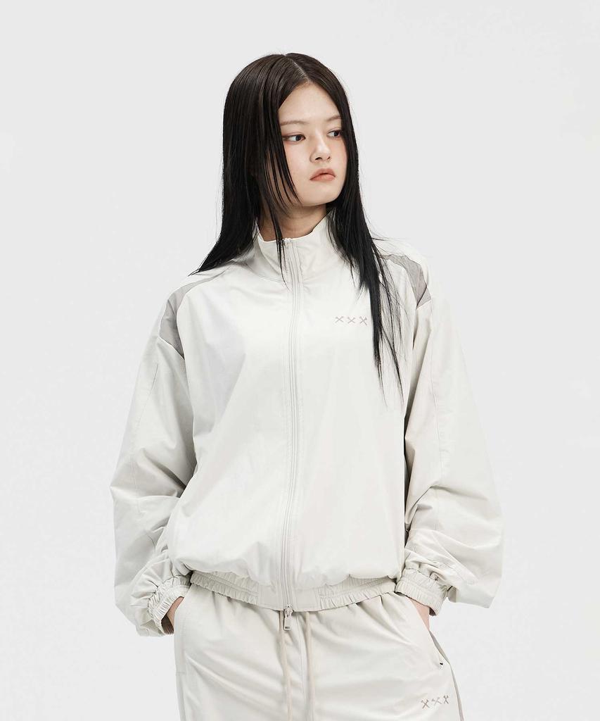 JAMIE WEST Nylon Spandex Washer Windbreaker (Grey)