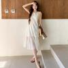 Black new product super good-looking suspender dress women's summer dopamine high-end seaside vacation beach vest long dress
