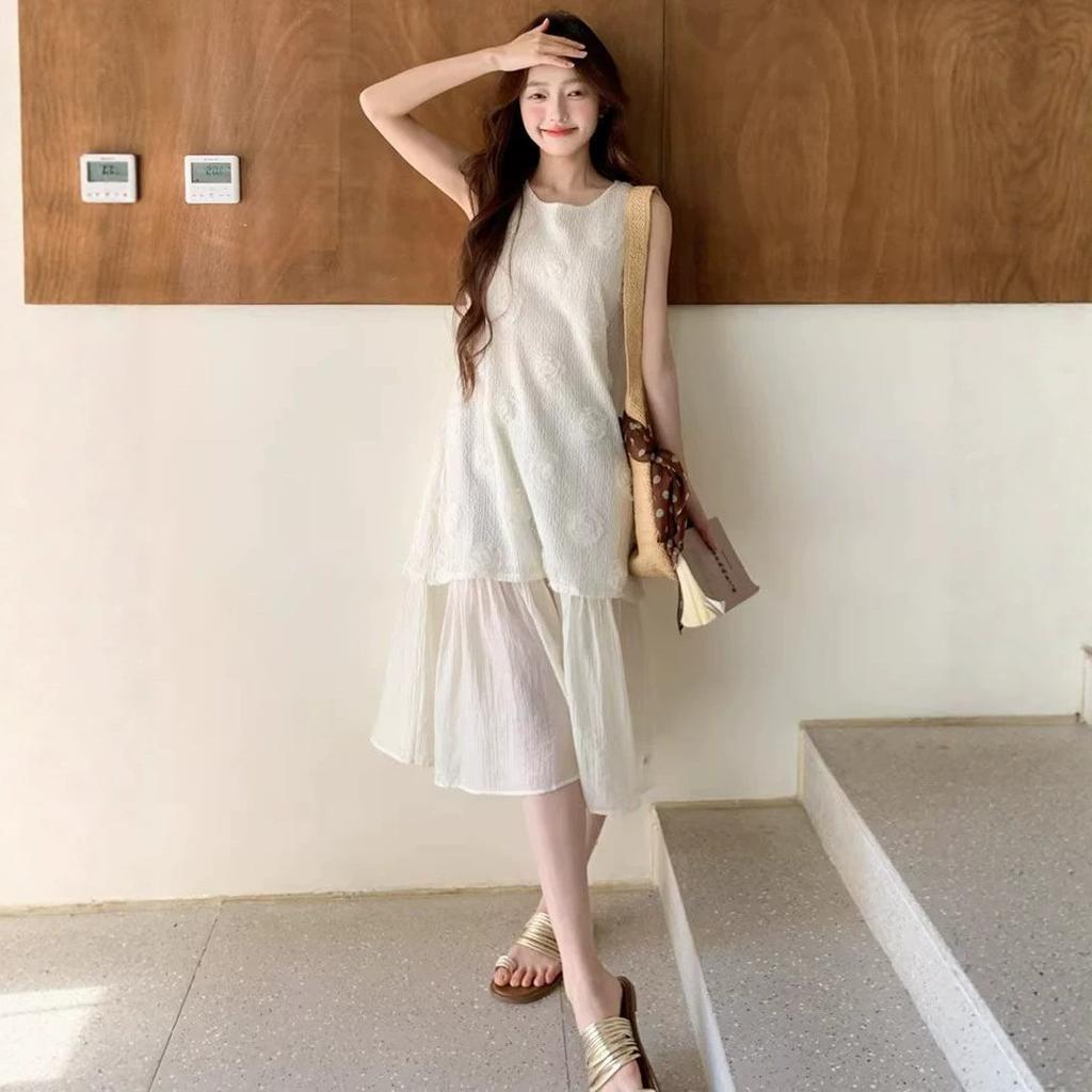 Black new product super good-looking suspender dress women's summer dopamine high-end seaside vacation beach vest long dress