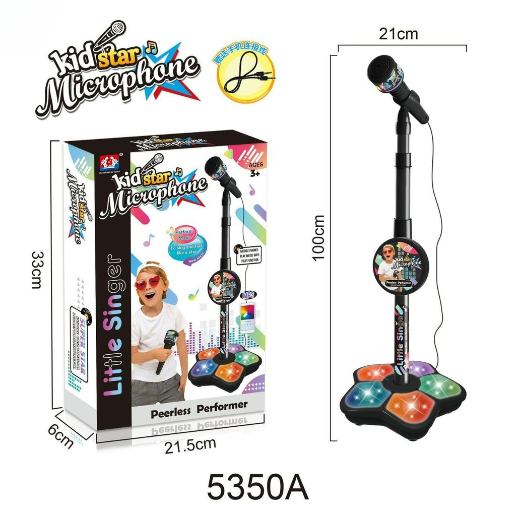 Kids Microphone Toy With Flashing Stage Lights, Children'S Karaoke Electronic, Birthday Gifts For Girls Boys, Happy Childhood