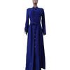 Sleeve Women Long Button Dowm Maxi Dress Evening Party Casual Shirt Dress