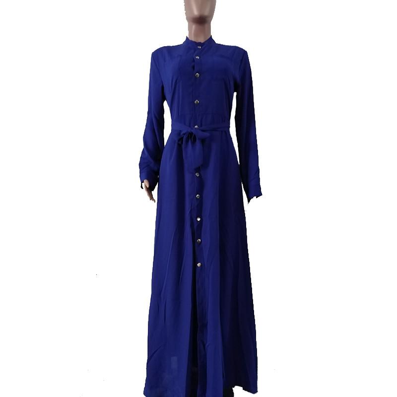 Sleeve Women Long Button Dowm Maxi Dress Evening Party Casual Shirt Dress