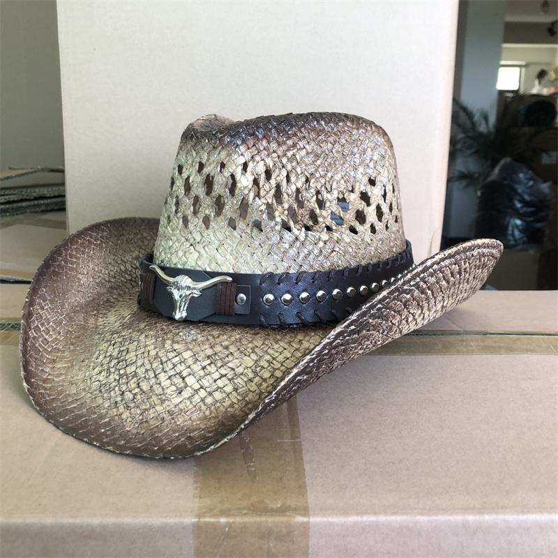Western Cowboy Rose Red Love Accessories Thickened Summer Cowboy Hat Sun Hat 2025 New Knight Hat Cowboy Men and Women 56-58cm