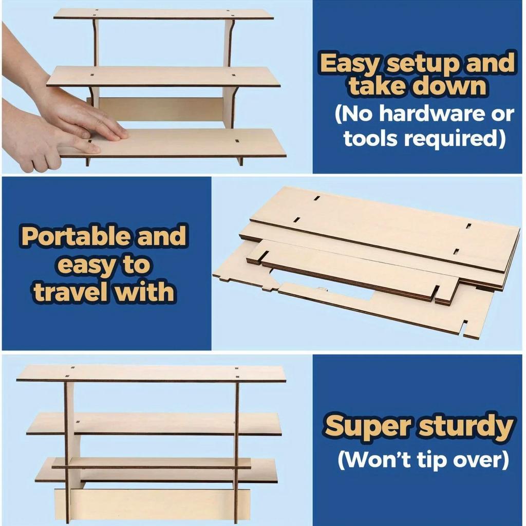 Portable Wooden Vertical Display Stands for Craft Farmers Market Cupcakes Cakes Candy Retail Counter Stands
