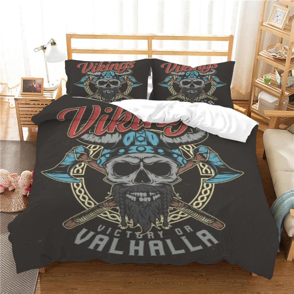 3D Skull Printing Duvet Cover Set Skull Pattern Bedspread Luxury Quilt Cover Bed Set with Pillowcase Man Single Size Bed Clothes