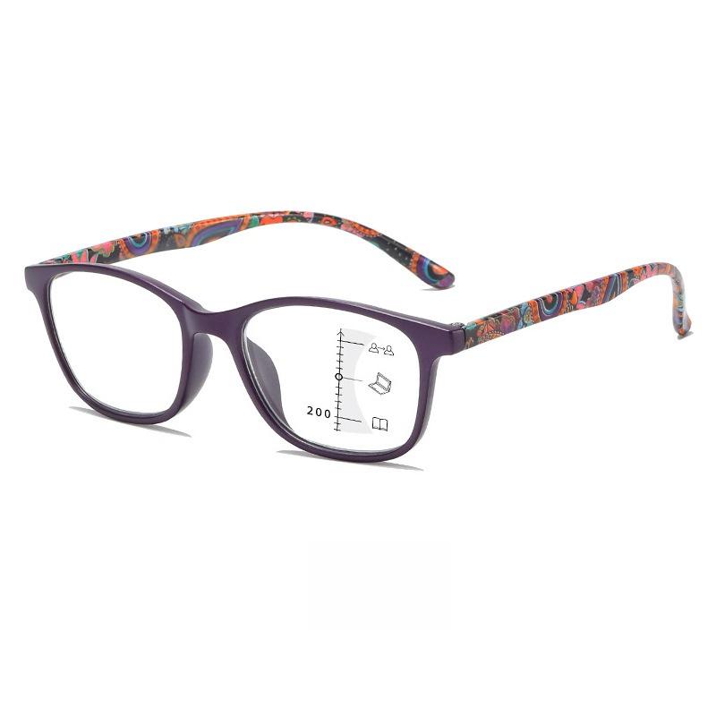 Unisex Vintage Progressive Multifocal Reading Glasses Deluxe Floral Frame Design Neutral Fashion Multifocal Reading Glasses +4.0 3