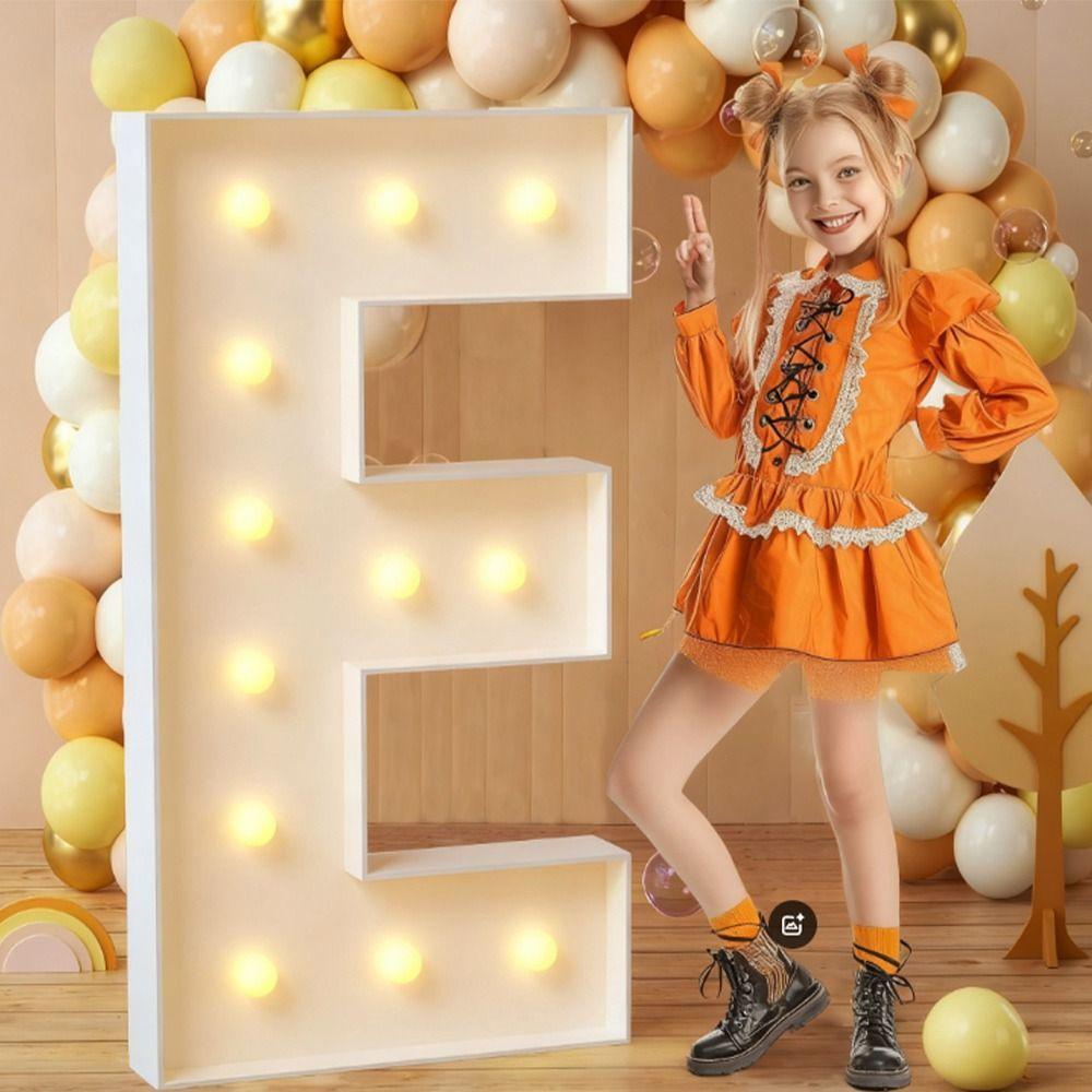 91.5CM Size Giant Letter Led Light Mosaic Design DIY Name Balloon Filling Box Large Letters Led Light Light Frame Box